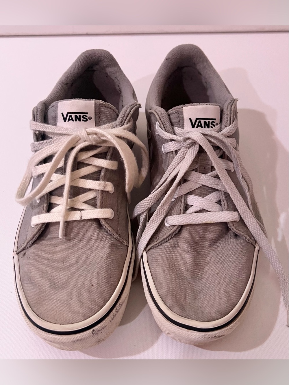 Vans Youth Low-Top Canvas Sneakers — Gray